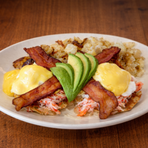 Crab and Bacon Benedict