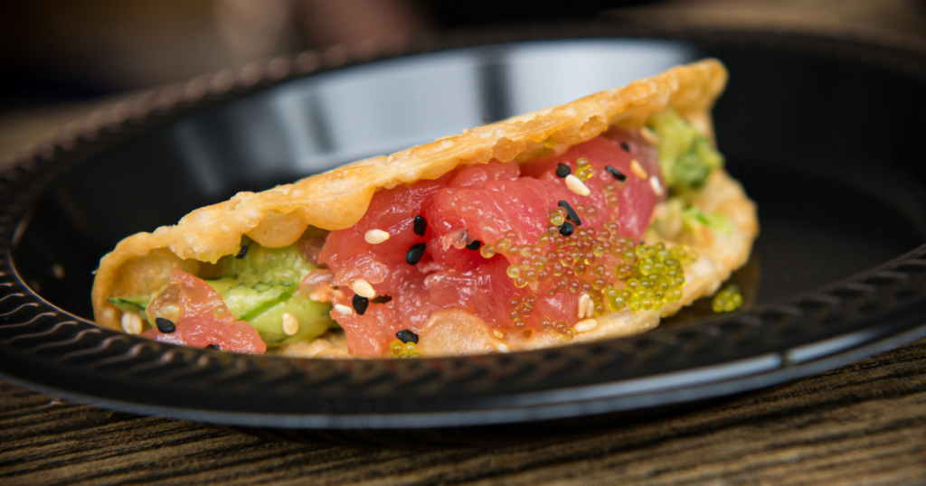 Ahi Poke Wonton Taco