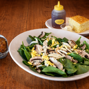 Spinach Salad with Hot Bacon Dressing